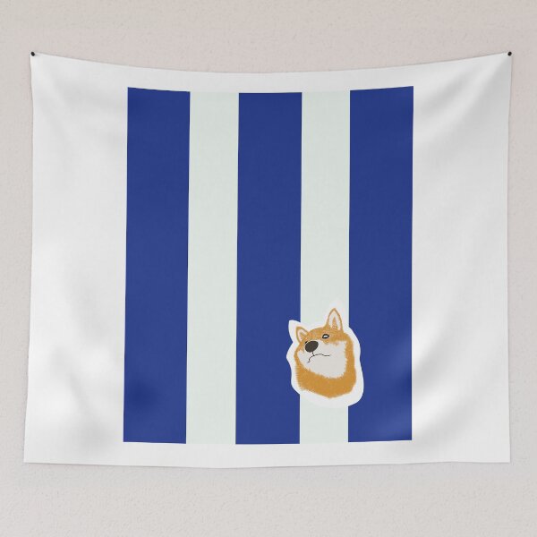 Item preview, Thick stripe (navy, white) with Shiba Inu designed and sold by ShibaCruise-On.