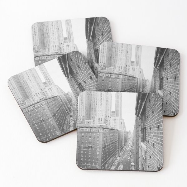 Item preview, Vintage Manhattan skyline, buildings along Lexington Avenue, New York City, including the Shelton Hotel black and white photographic art print designed and sold by Astrid Arkhangelsky.