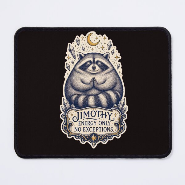 Item preview, Jimothy Energy Only No Exceptions Mystical Raccoon Meditation designed and sold by Print Loft.