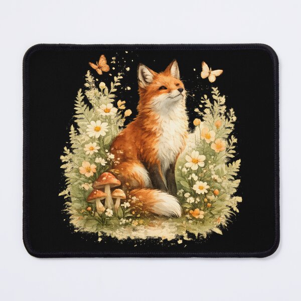 Item preview, Floral Fox Cottagecore Woodland Nature designed and sold by Glitchart66.