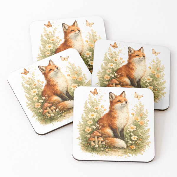 Item preview, Floral Fox Cottagecore Woodland Nature  designed and sold by Glitchart66.