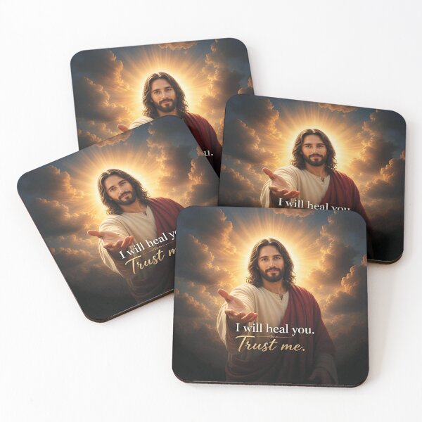 Item preview, Divine Portrait of Jesus Offering Grace in Golden Sky  designed and sold by Lucia Amaris Art.