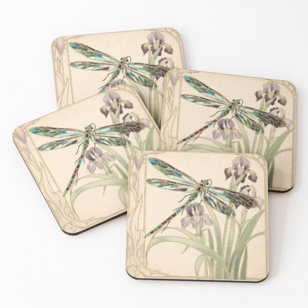 Item preview, Art Nouveau Dragonfly Decorative Panel Print designed and sold by PictorialWhimsy.
