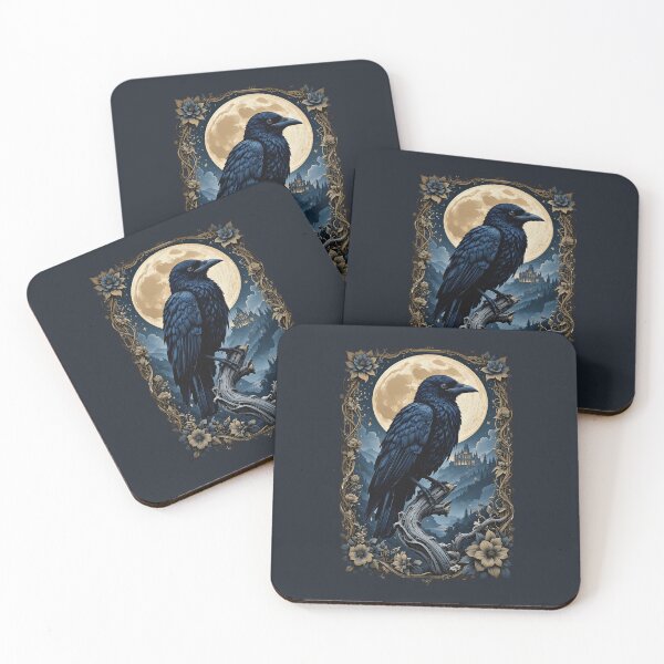 Item preview, Elegant Gothic Raven Floral Vintage Poster Artwork Collection designed and sold by BorgSpareParts.