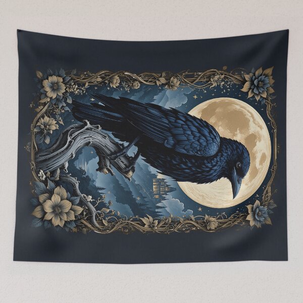 Item preview, Elegant Gothic Raven Floral Vintage Poster Artwork Collection designed and sold by BorgSpareParts.
