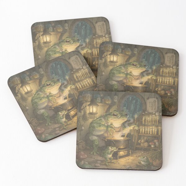 Item preview, Toad Candlemaker Dipping Tiny Tapers Cottagecore Art designed and sold by PictorialWhimsy.