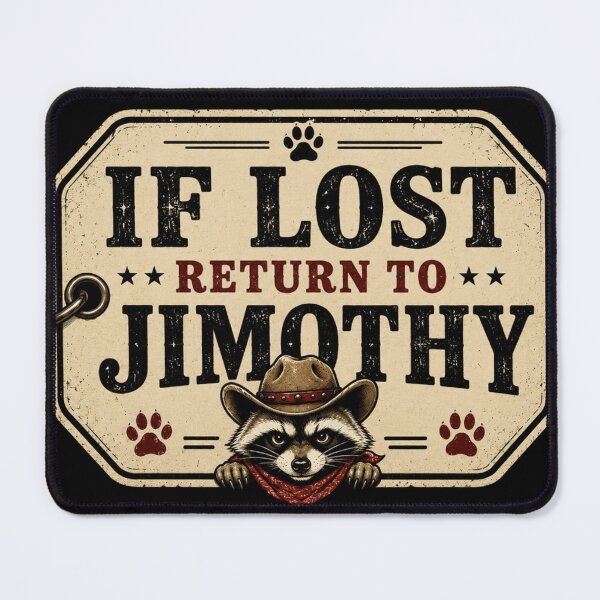 Item preview, If Lost Return to Jimothy Funny Raccoon T-Shirt – Vintage Tag Meme Design Trash Panda Humor designed and sold by Artimax-Studio.