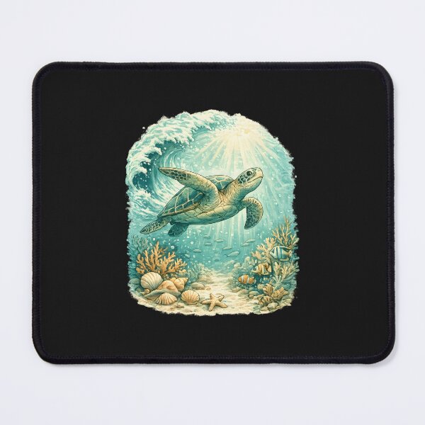 Item preview, Sea Turtle Ocean Vintage Marine Life Beach  designed and sold by Glitchart66.