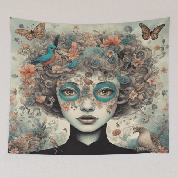 Item preview, Art Nouveau Nature Portrait with Floral Harmony designed and sold by FotoworldEdel.
