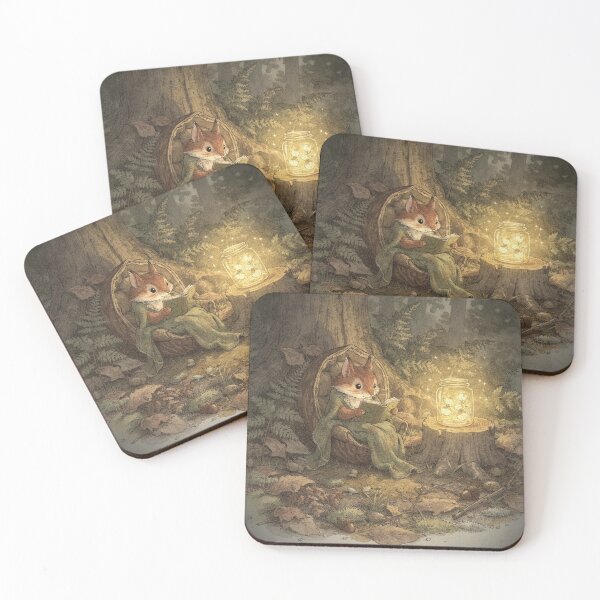 Item preview, Squirrel Folk Reading by Firefly Light Storybook Art designed and sold by PictorialWhimsy.