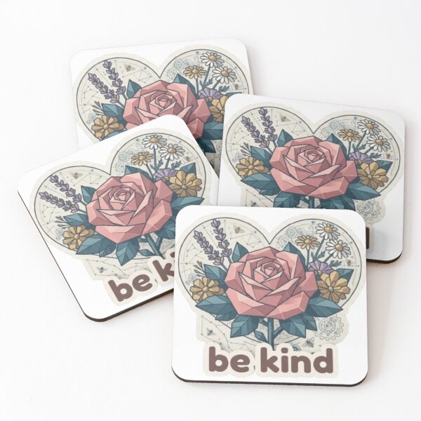 Item preview, Be Kind colourful flowers designed and sold by Red Canvas.