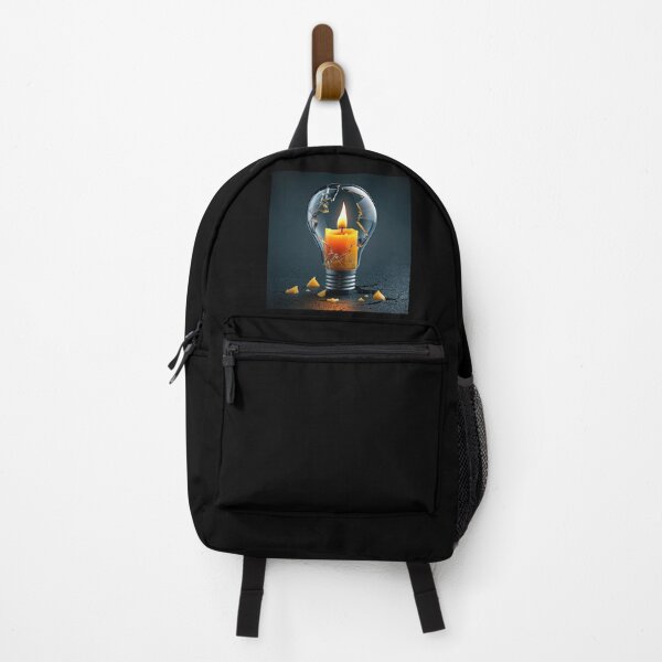 Item preview, Broken Light Bulb with Candle – Power Outage Survival Illustration designed and sold by WordPlayStudio.