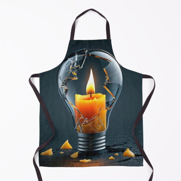Item preview, Broken Light Bulb with Candle – Power Outage Survival Illustration designed and sold by WordPlayStudio.