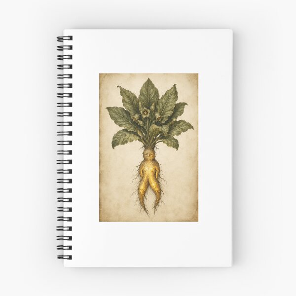 Item preview, Luminous Mandrake Root Botanical Specimen Print — Glowing Vintage Folklore Witch Art designed and sold by Brackenlume Studio.