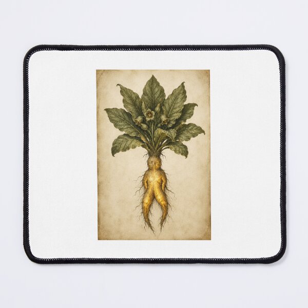 Item preview, Luminous Mandrake Root Botanical Specimen Print — Glowing Vintage Folklore Witch Art designed and sold by Brackenlume Studio.