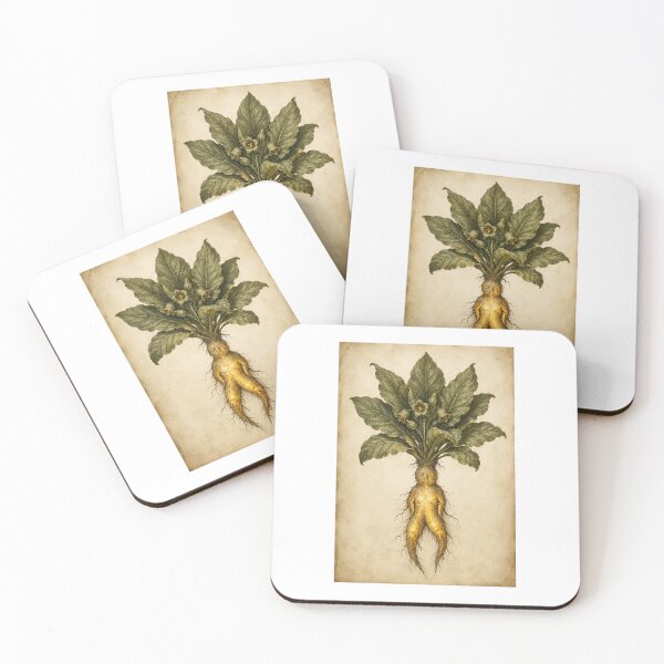 Item preview, Luminous Mandrake Root Botanical Specimen Print — Glowing Vintage Folklore Witch Art designed and sold by Brackenlume Studio.