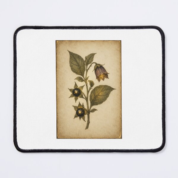 Item preview, Glowing Deadly Nightshade Belladonna Specimen Print — Luminous Vintage Poison Plant Art designed and sold by Brackenlume Studio.
