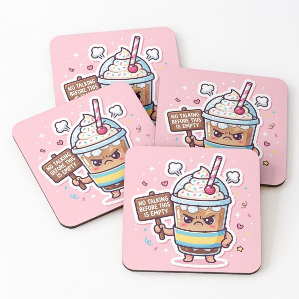 Item preview, Angry Iced Coffee No Talking Kawaii Sticker designed and sold by NiceArtsPlace.