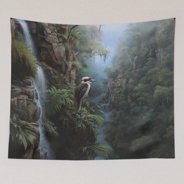 Item preview, A Kookaburra perched near waterfalls, Birds in Motion designed and sold by CDC40.