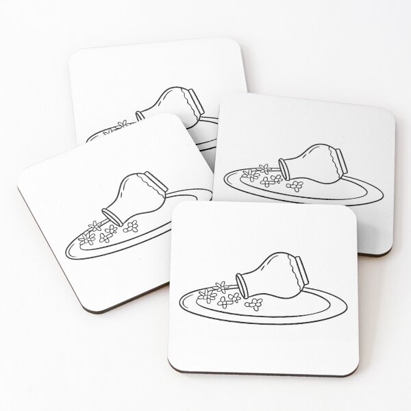 Item preview, A flower vase lying on its side with petals strewn on the carpet designed and sold by rasagamastore.