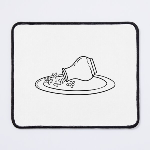 Item preview, A flower vase lying on its side with petals strewn on the carpet designed and sold by rasagamastore.