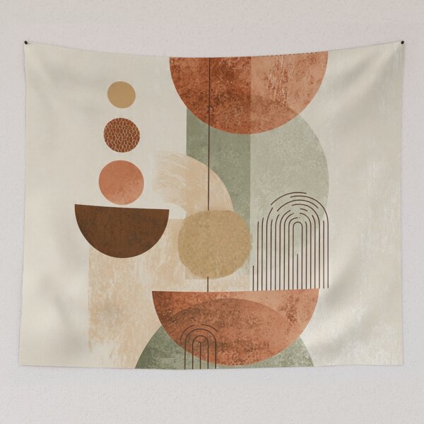 Item preview, Boho Chic Terracotta Composition - Sun, Half-Moons, Geometric Shapes designed and sold by DkSpirit.