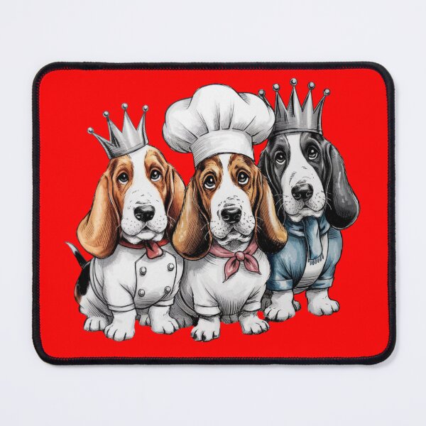 Item preview, three basset hound puppies dressed up designed and sold by 123ks.