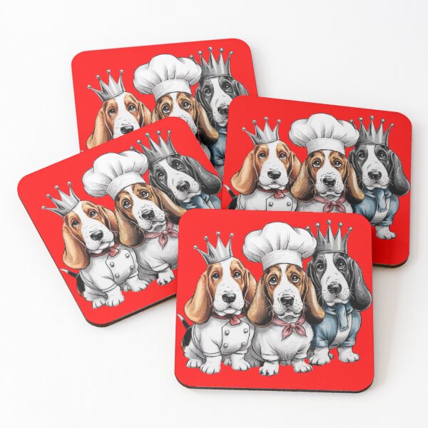 Item preview, three basset hound puppies dressed up designed and sold by 123ks.