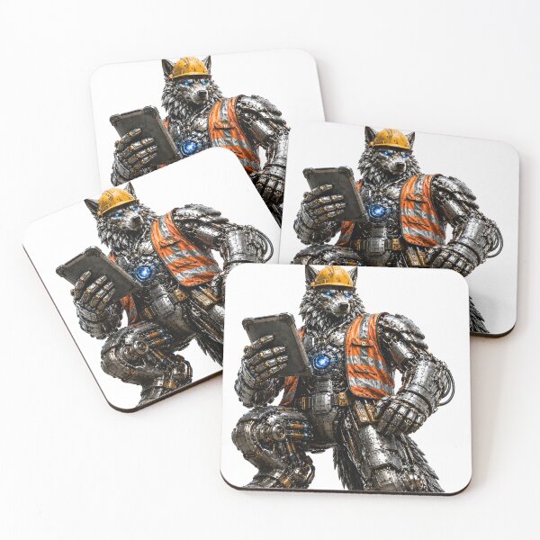 Item preview, Steel Wolf Quality Inspector | Mechanical Robot Worker | Steelcoat Studio designed and sold by SteelCoat Studio.