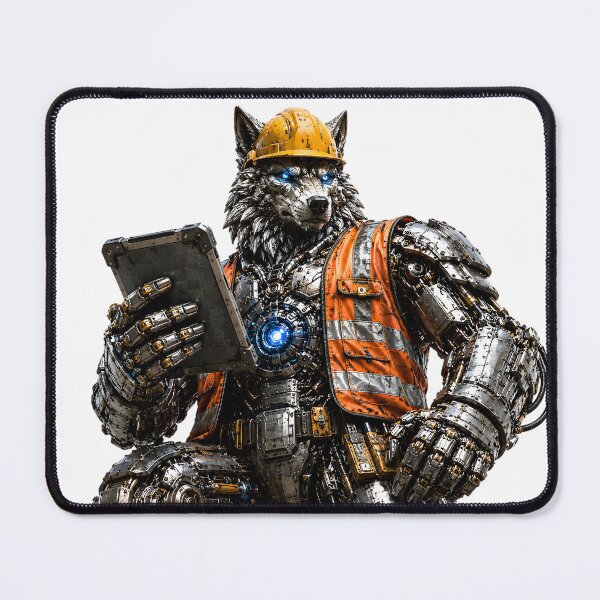 Item preview, Steel Wolf Quality Inspector | Mechanical Robot Worker | Steelcoat Studio designed and sold by SteelCoat Studio.