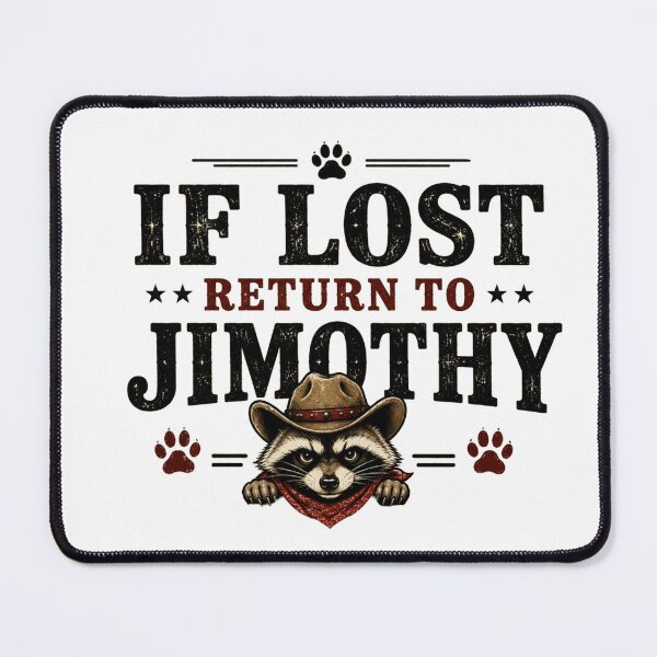 Item preview, If Lost Return to Jimothy Raccoon T-Shirt – Vintage Tag Meme Design Trash Panda Humor designed and sold by Artimax-Studio.