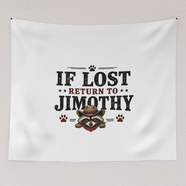 Item preview, If Lost Return to Jimothy Raccoon T-Shirt – Vintage Tag Meme Design Trash Panda Humor designed and sold by Artimax-Studio.