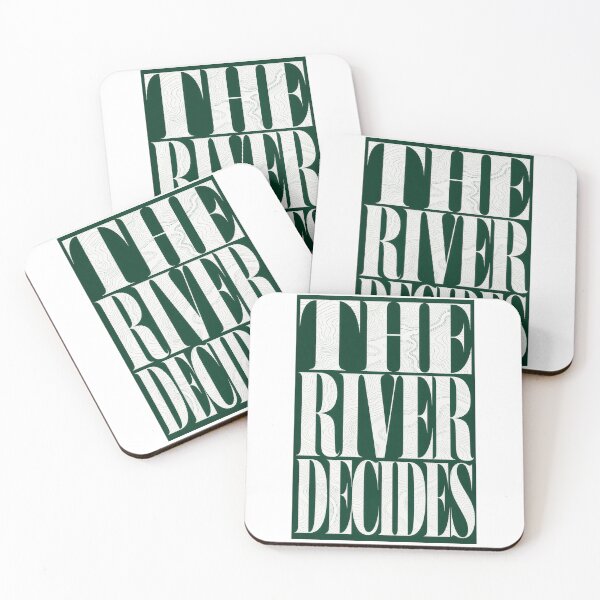 Item preview, The River Decides Typographic Landscape Art Print Sticker Kayak River Gift designed and sold by sharifex.