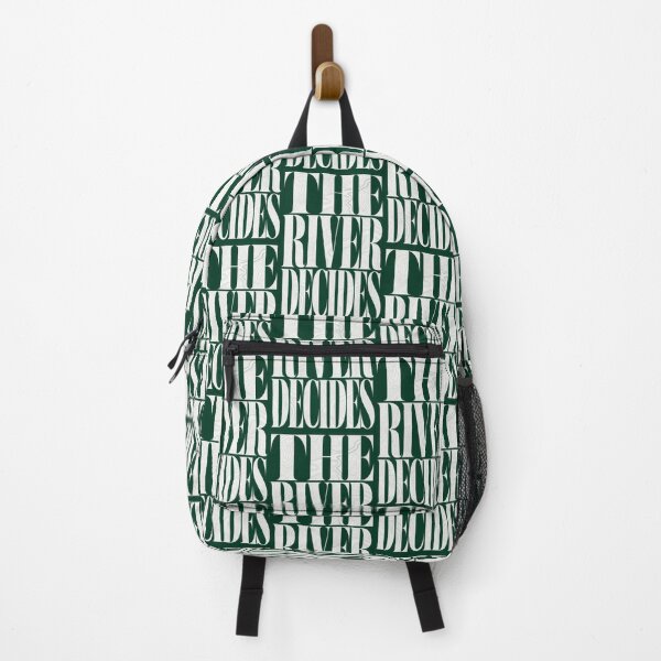 Item preview, The River Decides Typographic Landscape Art Print Sticker Kayak River Gift designed and sold by sharifex.