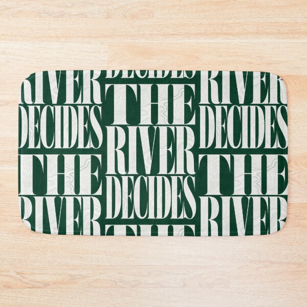 Item preview, The River Decides Typographic Landscape Art Print Sticker Kayak River Gift designed and sold by sharifex.