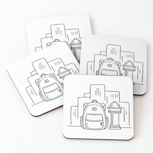 Item preview, A backpack propped beside a city fire hydrant designed and sold by rasagamastore.