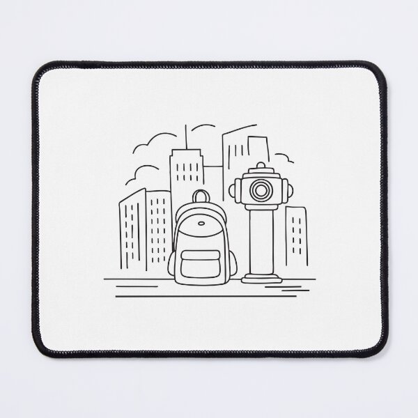 Item preview, A backpack resting near a hydrant on a city sidewalk designed and sold by rasagamastore.
