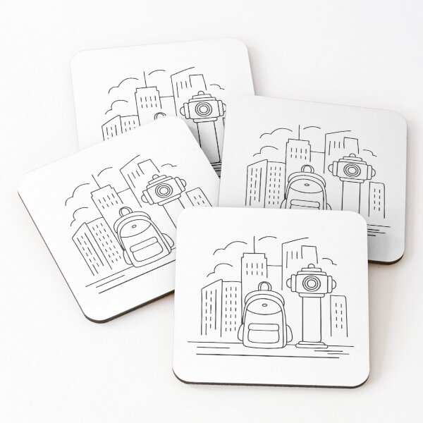 Item preview, A backpack resting near a hydrant on a city sidewalk designed and sold by rasagamastore.