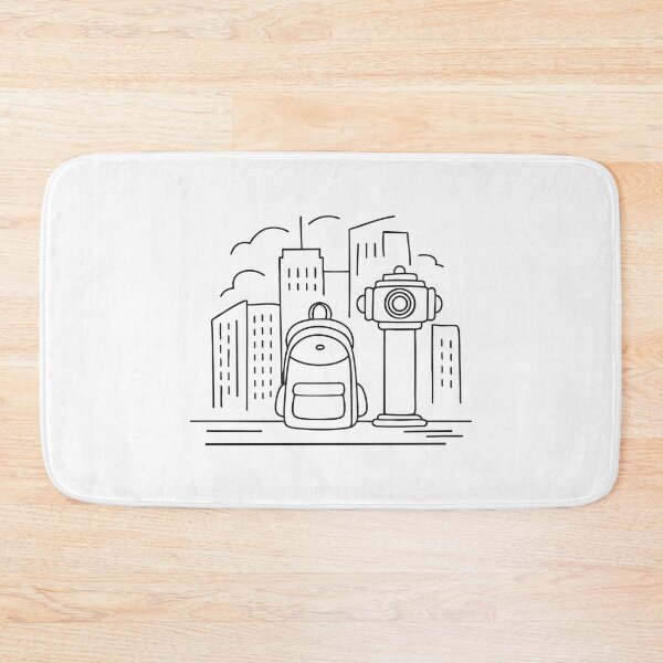 Item preview, A backpack resting near a hydrant on a city sidewalk designed and sold by rasagamastore.