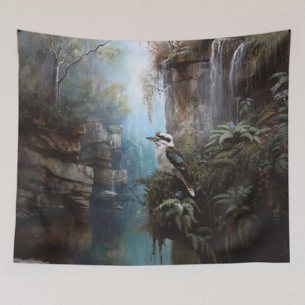 Item preview, A Kookaburra perched near waterfalls, Birds in Motion designed and sold by CDC40.