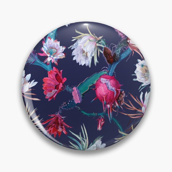 Item preview, Cactus Flowers (deep indigo setting) designed and sold by Reinvented Decors.