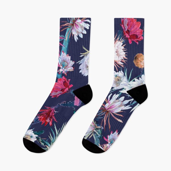 Item preview, Cactus Flowers (deep indigo setting) designed and sold by Reinvented Decors.