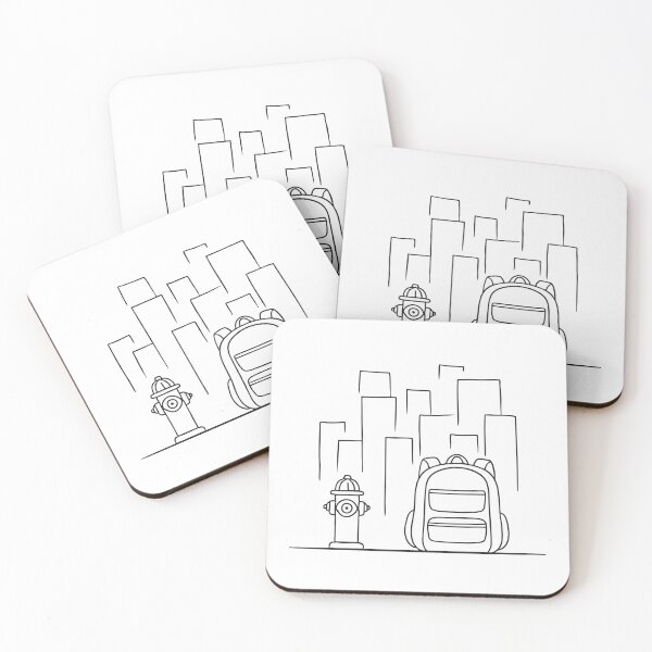 Item preview, A backpack placed against a red fire hydrant downtown designed and sold by rasagamastore.