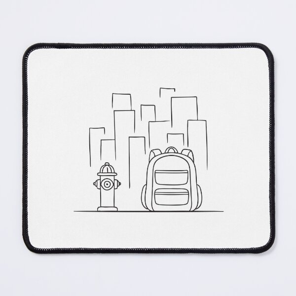 Item preview, A backpack placed against a red fire hydrant downtown designed and sold by rasagamastore.