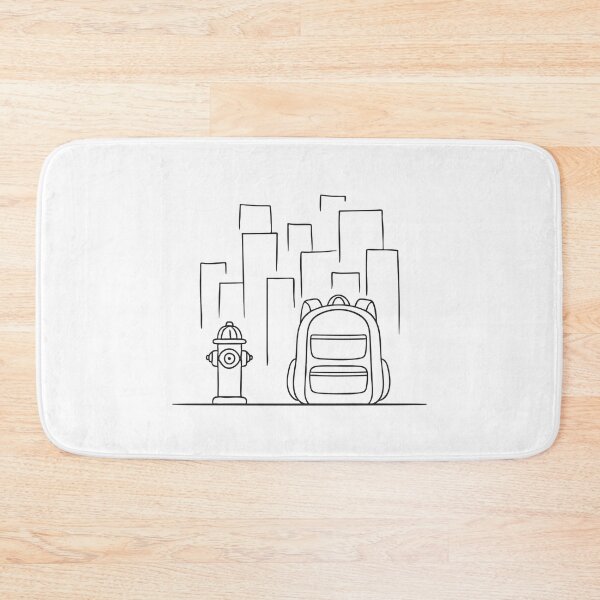 Item preview, A backpack placed against a red fire hydrant downtown designed and sold by rasagamastore.