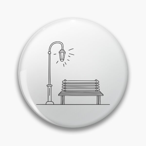 Item preview, A bench positioned under a streetlamp in the city plaza designed and sold by rasagamastore.