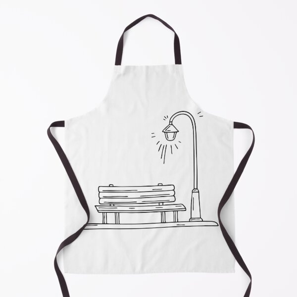 Item preview, A bench beneath a glowing streetlight in an urban square designed and sold by rasagamastore.