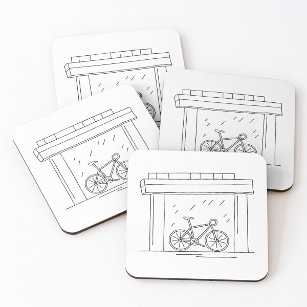 Item preview, A bicycle secured to a pole under an urban overpass designed and sold by rasagamastore.