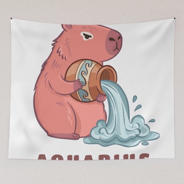 Item preview, Cute Aquarius Capybara Zodiac | Kawaii Astrology Animal designed and sold by Iqrapixels.