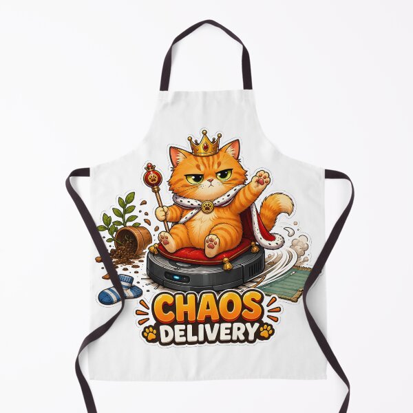 Item preview, Royal Orange Cat Riding a Robot Vacuum designed and sold by MustHaveVibes.